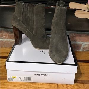 Crimson Nine West Booties in Olive